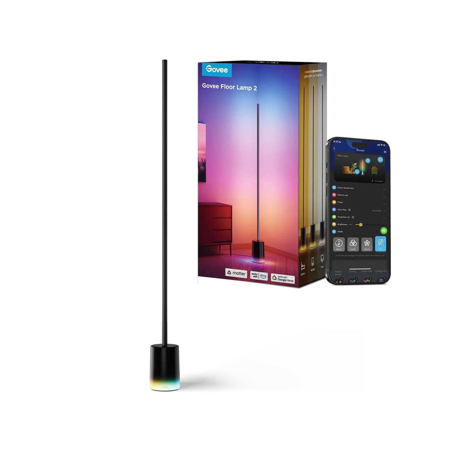 სმარტ სანათი Govee RGBICWW Floor Lamp Support Matter