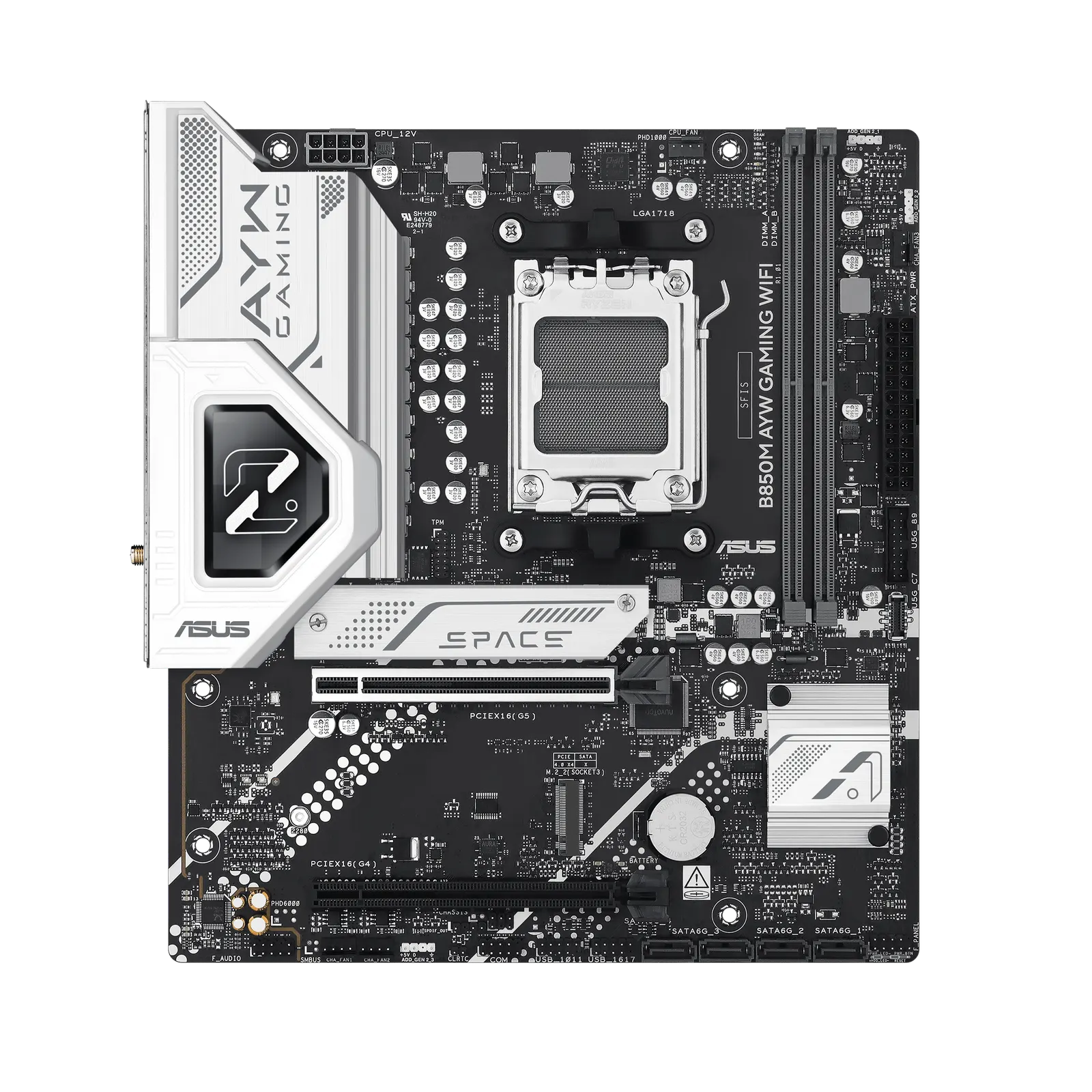 დედაპლატა ASUS Motherboard B850M AYW GAMING WIFI sAM5 B850 2xDDR5 M.2 HDMI Wi-Fi BT mATX