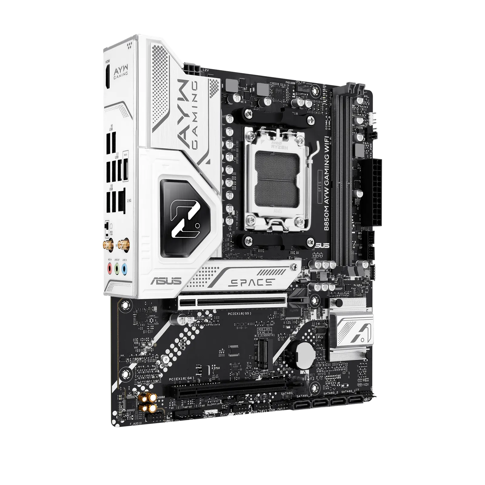 დედაპლატა ASUS Motherboard B850M AYW GAMING WIFI sAM5 B850 2xDDR5 M.2 HDMI Wi-Fi BT mATX