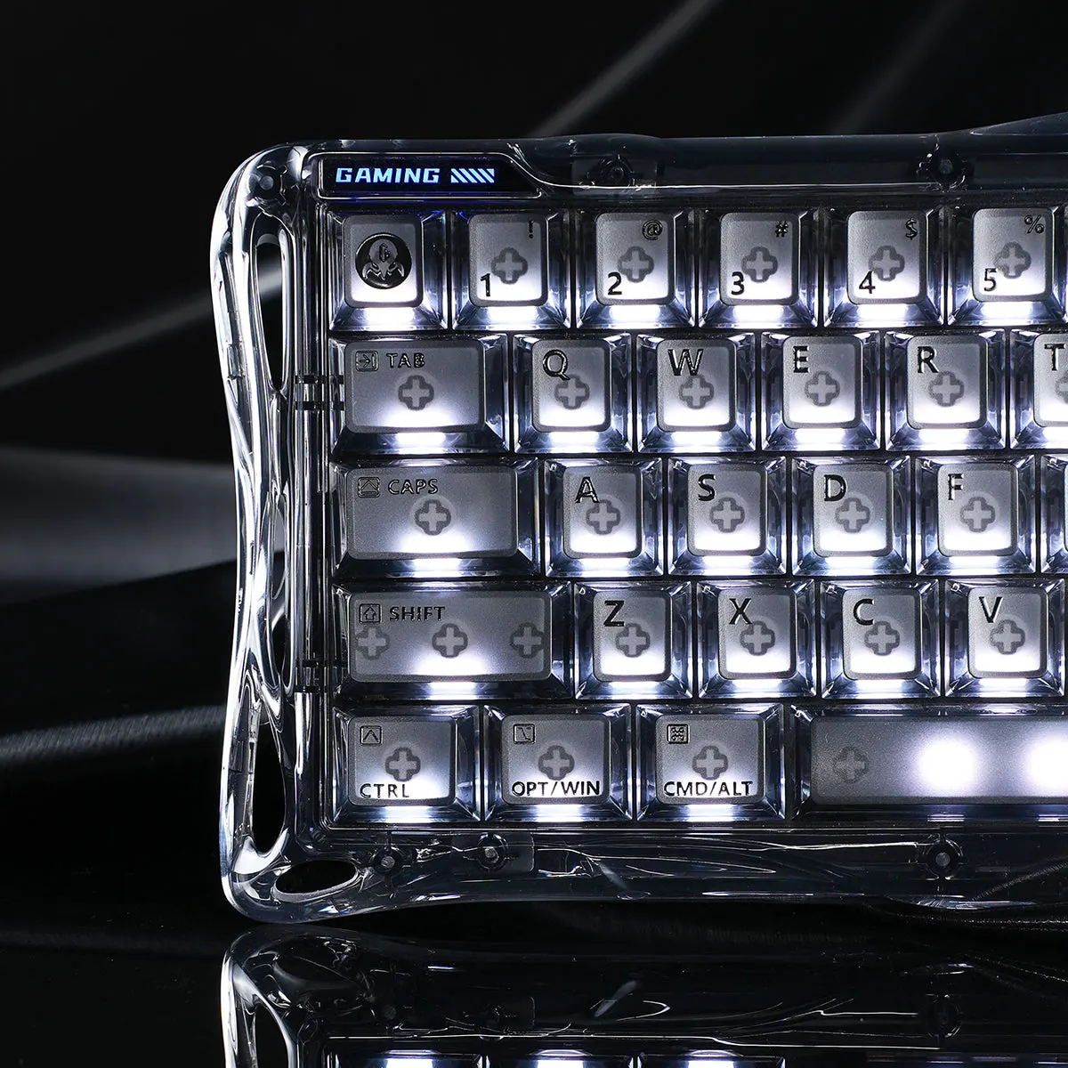 კლავიატურა Keyboard GravaStar Mercury V60 60keys, UFO Magnetic Gaming, 8K, USB-A, RGB, Onyx Crystal