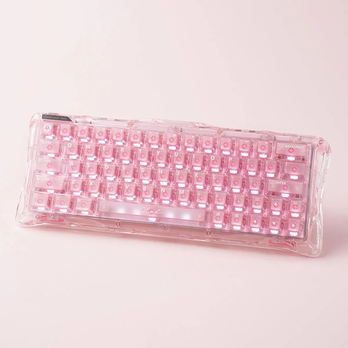 კლავიატურა Keyboard GravaStar Mercury V60 60keys, UFO Magnetic Gaming, 8K, USB-A, RGB, Crystal Rose