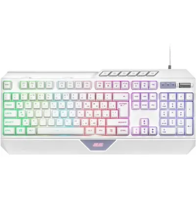 კლავიატურა 2E GAMING Membrane keyboard KG315 110key, USB-A, EN/RU, RGB, white