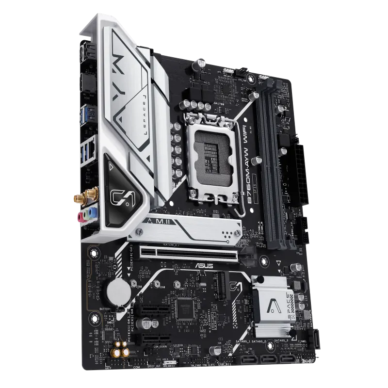 დედაპლატა ASUS Motherboard B760M-AYW WIFI-SI s1700 B760 2xDDR5 M.2 HDMI Wi-Fi BT mATX BULK WITH ACCESSORY