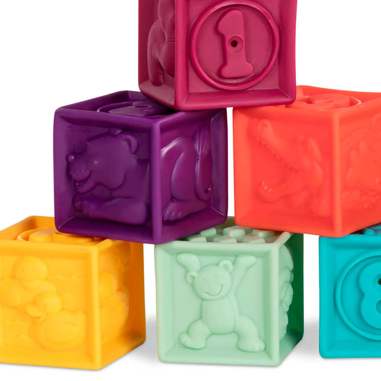 საგანმანათლებლო სათამაშო Btoys ONE TWO SQUEEZE, SOFT BLOCKS