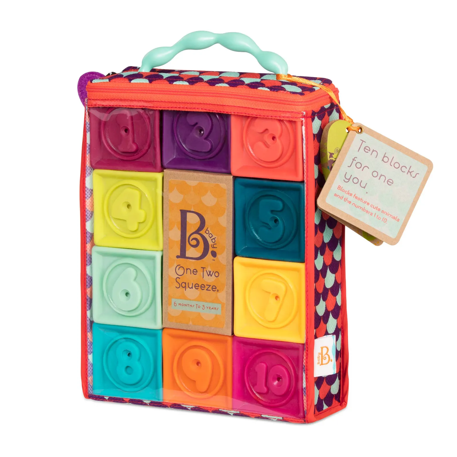 საგანმანათლებლო სათამაშო Btoys ONE TWO SQUEEZE, SOFT BLOCKS