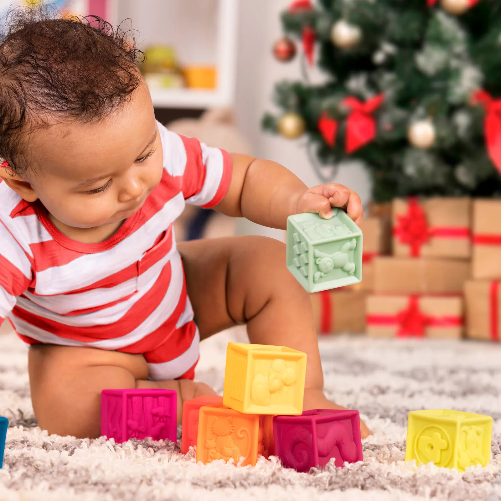 საგანმანათლებლო სათამაშო Btoys ONE TWO SQUEEZE, SOFT BLOCKS