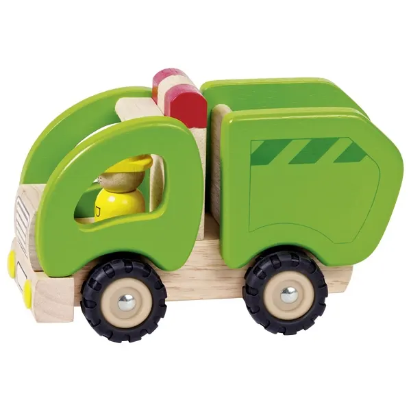 საგანმანათლებლო სათამაშო goki Machine wooden Garbage truck (green) 55964G