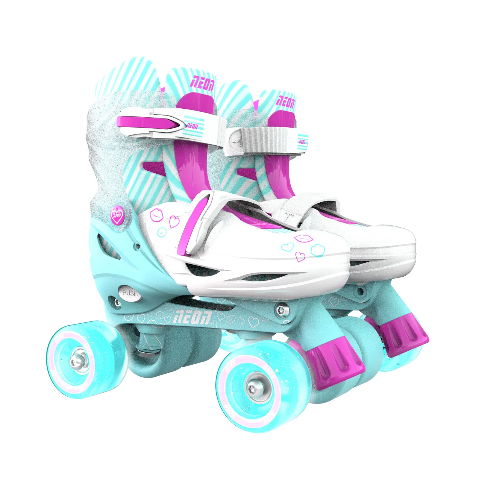 NEON COMBO SKATES (SIZE 34-37) TEAL PINK 4L/13L/16L CL 4PK