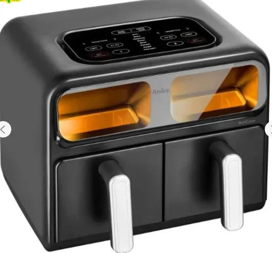 აეროგრილი HANSA Amica multi-oven 2400W, bowl 2*4.0L, touch control, 8 auto. programs, plastic, black