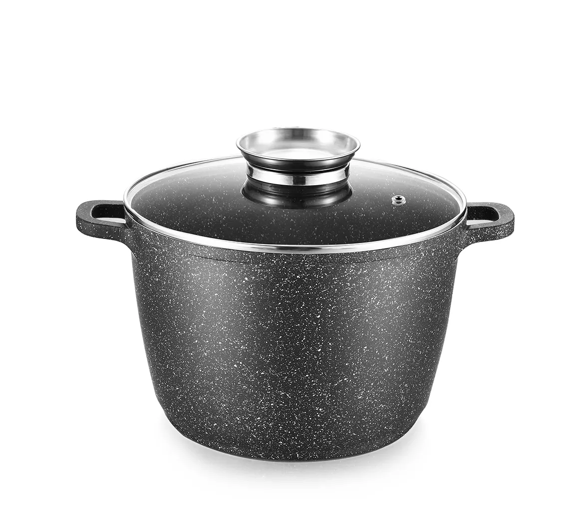 Deep saucepan with glass lid ARDESTO Gemini, 14l, aluminum, black